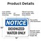 Signmission Deionized Water Only, 14 in W x Rectangle, Aluminum OS-2PACK-NS-A-1014-L-10962 - alternate 8